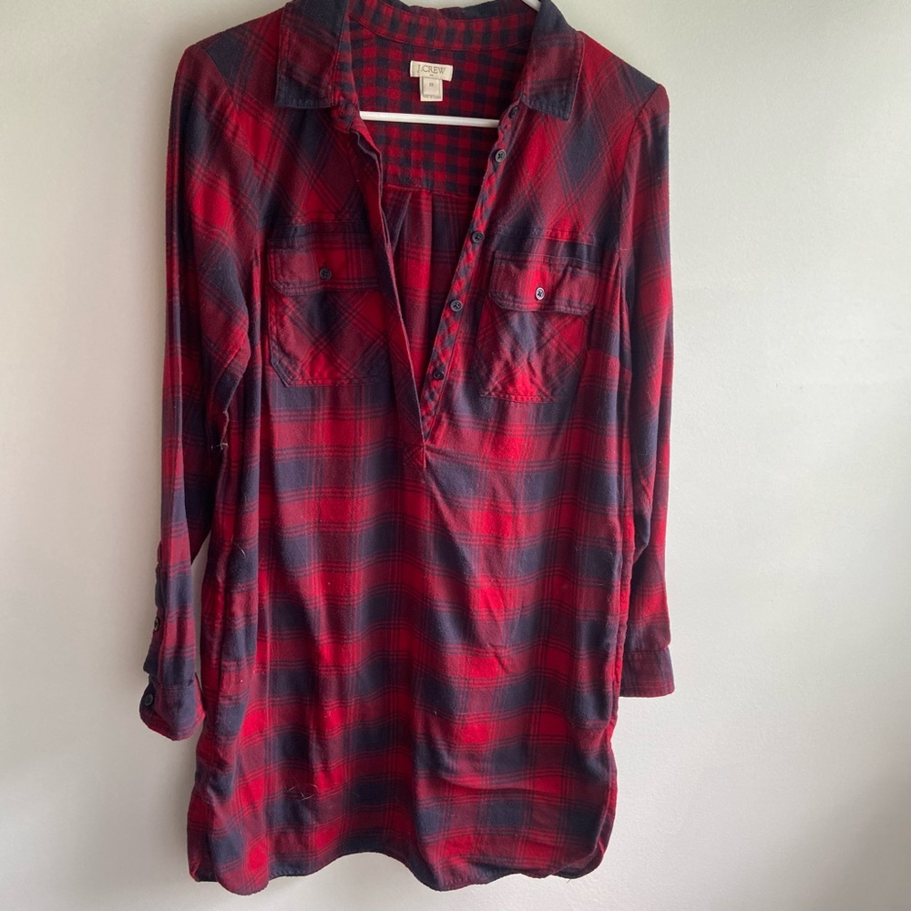 J. Crew Flannel Shirt Dress